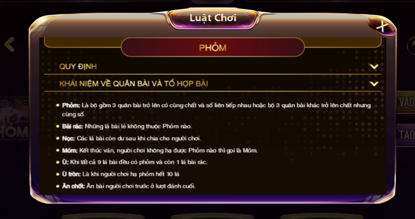 Luật chơi phỏm chi tiết 