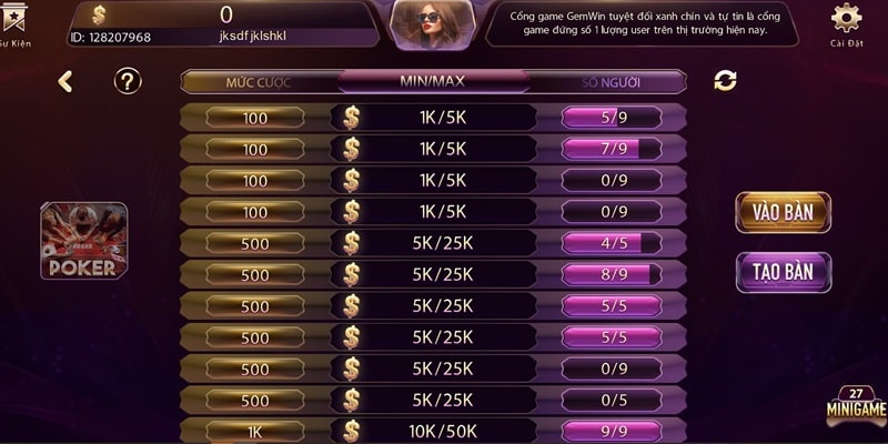 Chơi Poker cực đơn giản tại gemwin 
