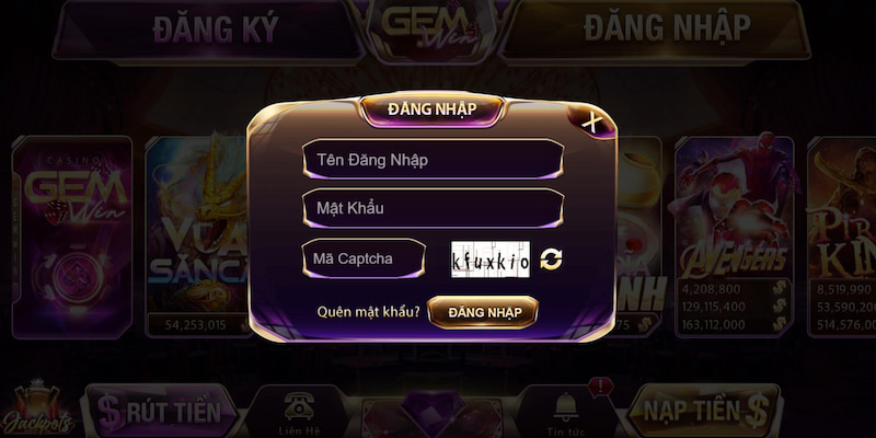 Cùng đăng nhập Gemwin để có trải nghiệm cuốn hút 